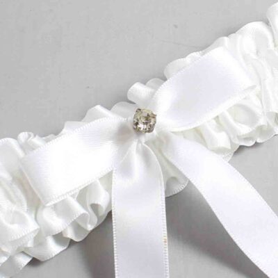 White Satin Wedding Garter / White Wedding Garters / Wedding Garter / Custom Wedding Garter / Bridal Garter / Prom Garter / Linda Joyce Couture / Personalized Garter / Personalized Wedding Garter / Personalized Prom Garter