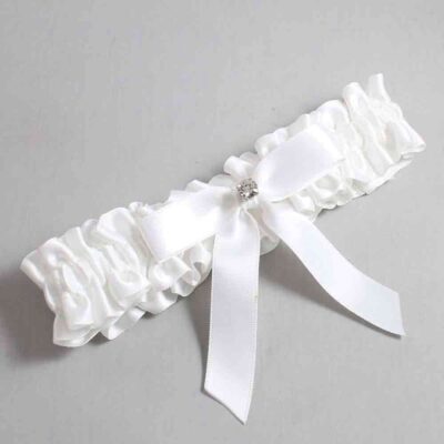 White Satin Wedding Garter / White Wedding Garters / Wedding Garter / Custom Wedding Garter / Bridal Garter / Prom Garter / Linda Joyce Couture / Personalized Garter / Personalized Wedding Garter / Personalized Prom Garter