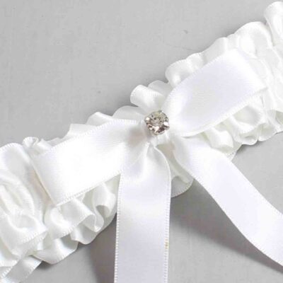 White Satin Wedding Garter / White Wedding Garters / Wedding Garter / Custom Wedding Garter / Bridal Garter / Prom Garter / Linda Joyce Couture / Personalized Garter / Personalized Wedding Garter / Personalized Prom Garter