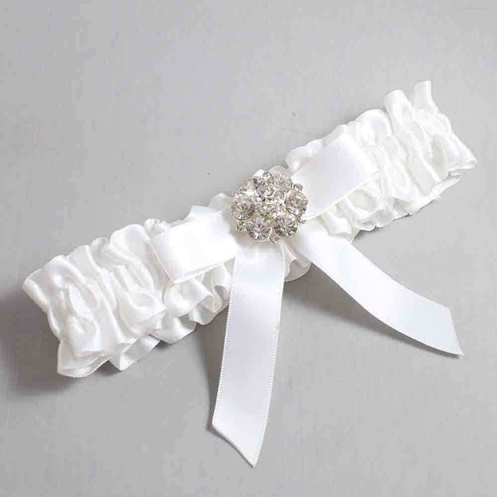 White Satin Wedding Garter / White Wedding Garters / Wedding Garter / Custom Wedding Garter / Bridal Garter / Prom Garter / Linda Joyce Couture / Personalized Garter / Personalized Wedding Garter / Personalized Prom Garter