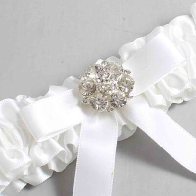 White Satin Wedding Garter / White Wedding Garters / Wedding Garter / Custom Wedding Garter / Bridal Garter / Prom Garter / Linda Joyce Couture / Personalized Garter / Personalized Wedding Garter / Personalized Prom Garter