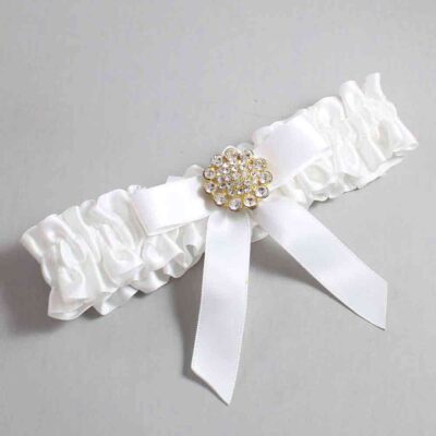 White Satin Wedding Garter / White Wedding Garters / Wedding Garter / Custom Wedding Garter / Bridal Garter / Prom Garter / Linda Joyce Couture / Personalized Garter / Personalized Wedding Garter / Personalized Prom Garter