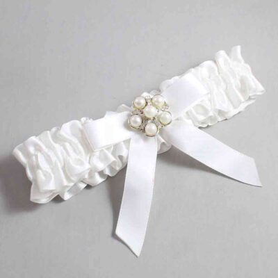 White Satin Wedding Garter / White Wedding Garters / Wedding Garter / Custom Wedding Garter / Bridal Garter / Prom Garter / Linda Joyce Couture / Personalized Garter / Personalized Wedding Garter / Personalized Prom Garter