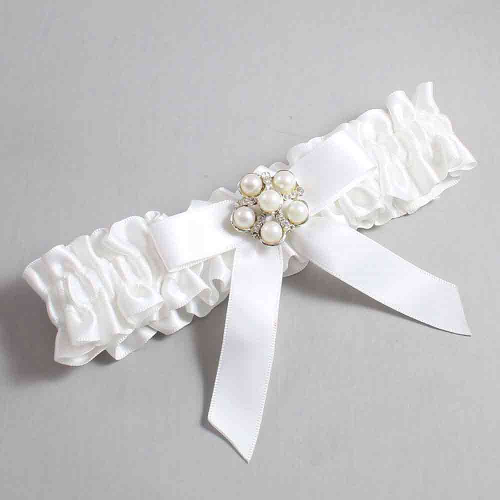 White Satin Wedding Garter / White Wedding Garters / Wedding Garter / Custom Wedding Garter / Bridal Garter / Prom Garter / Linda Joyce Couture / Personalized Garter / Personalized Wedding Garter / Personalized Prom Garter