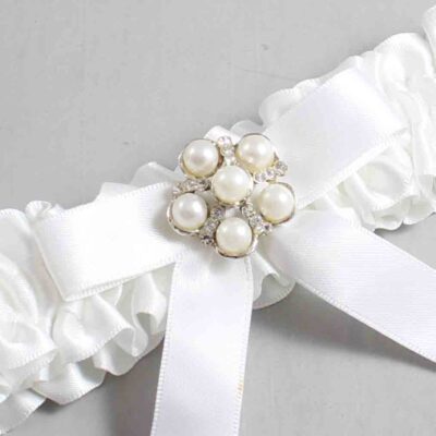 White Satin Wedding Garter / White Wedding Garters / Wedding Garter / Custom Wedding Garter / Bridal Garter / Prom Garter / Linda Joyce Couture / Personalized Garter / Personalized Wedding Garter / Personalized Prom Garter