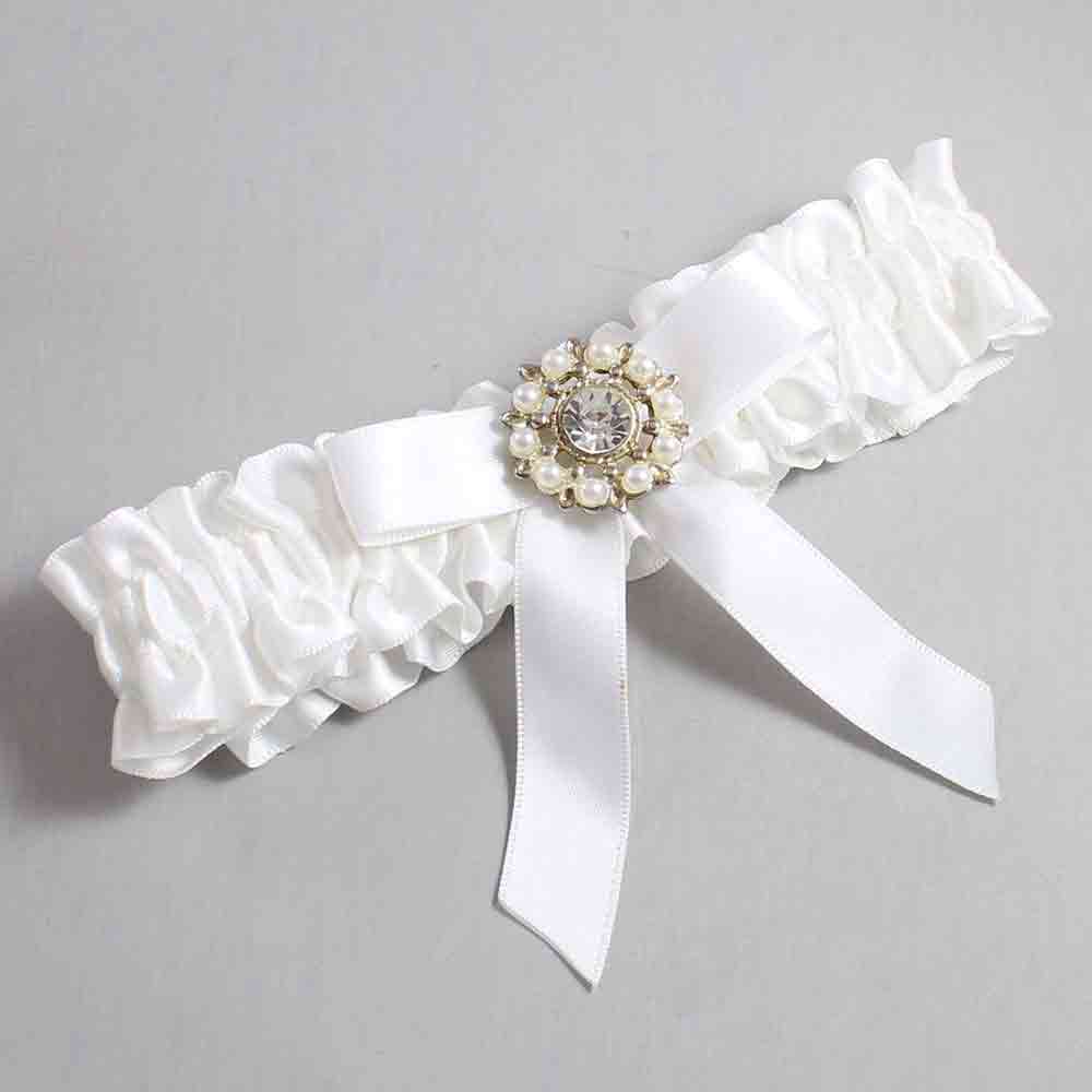 White Satin Wedding Garter / White Wedding Garters / Wedding Garter / Custom Wedding Garter / Bridal Garter / Prom Garter / Linda Joyce Couture / Personalized Garter / Personalized Wedding Garter / Personalized Prom Garter