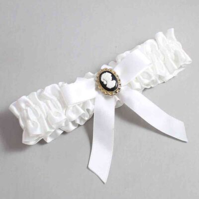 White Satin Wedding Garter / White Wedding Garters / Wedding Garter / Custom Wedding Garter / Bridal Garter / Prom Garter / Linda Joyce Couture / Personalized Garter / Personalized Wedding Garter / Personalized Prom Garter