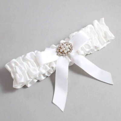 White Satin Wedding Garter / White Wedding Garters / Wedding Garter / Custom Wedding Garter / Bridal Garter / Prom Garter / Linda Joyce Couture / Personalized Garter / Personalized Wedding Garter / Personalized Prom Garter