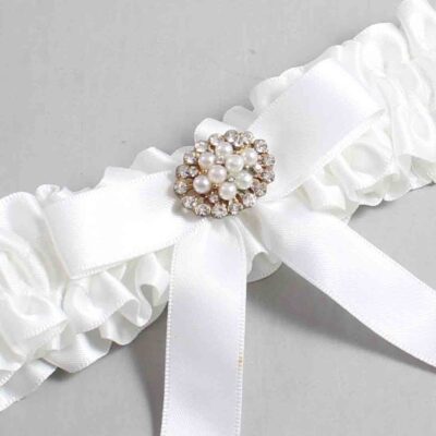 White Satin Wedding Garter / White Wedding Garters / Wedding Garter / Custom Wedding Garter / Bridal Garter / Prom Garter / Linda Joyce Couture / Personalized Garter / Personalized Wedding Garter / Personalized Prom Garter