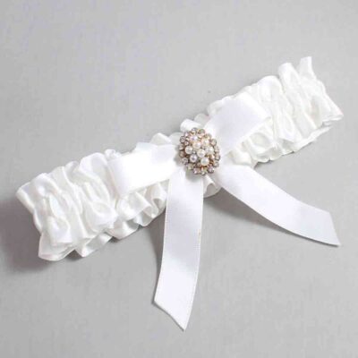 White Satin Wedding Garter / White Wedding Garters / Wedding Garter / Custom Wedding Garter / Bridal Garter / Prom Garter / Linda Joyce Couture / Personalized Garter / Personalized Wedding Garter / Personalized Prom Garter