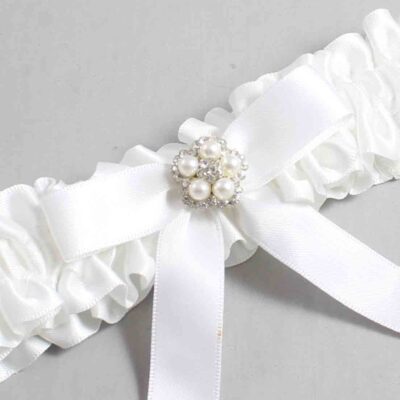 White Satin Wedding Garter / White Wedding Garters / Wedding Garter / Custom Wedding Garter / Bridal Garter / Prom Garter / Linda Joyce Couture / Personalized Garter / Personalized Wedding Garter / Personalized Prom Garter