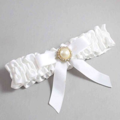 White Satin Wedding Garter / White Wedding Garters / Wedding Garter / Custom Wedding Garter / Bridal Garter / Prom Garter / Linda Joyce Couture / Personalized Garter / Personalized Wedding Garter / Personalized Prom Garter