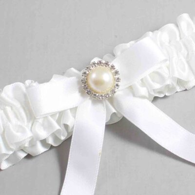 White Satin Wedding Garter / White Wedding Garters / Wedding Garter / Custom Wedding Garter / Bridal Garter / Prom Garter / Linda Joyce Couture / Personalized Garter / Personalized Wedding Garter / Personalized Prom Garter