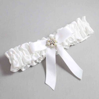 White Satin Wedding Garter / White Wedding Garters / Wedding Garter / Custom Wedding Garter / Bridal Garter / Prom Garter / Linda Joyce Couture / Personalized Garter / Personalized Wedding Garter / Personalized Prom Garter