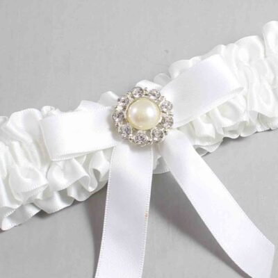 White Satin Wedding Garter / White Wedding Garters / Wedding Garter / Custom Wedding Garter / Bridal Garter / Prom Garter / Linda Joyce Couture / Personalized Garter / Personalized Wedding Garter / Personalized Prom Garter