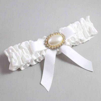 White Satin Wedding Garter / White Wedding Garters / Wedding Garter / Custom Wedding Garter / Bridal Garter / Prom Garter / Linda Joyce Couture / Personalized Garter / Personalized Wedding Garter / Personalized Prom Garter