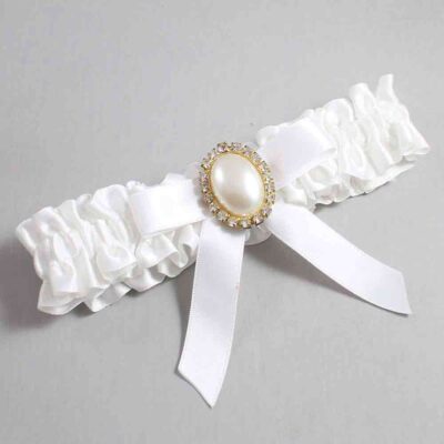 White Satin Wedding Garter / White Wedding Garters / Wedding Garter / Custom Wedding Garter / Bridal Garter / Prom Garter / Linda Joyce Couture / Personalized Garter / Personalized Wedding Garter / Personalized Prom Garter