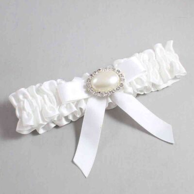 White Satin Wedding Garter / White Wedding Garters / Wedding Garter / Custom Wedding Garter / Bridal Garter / Prom Garter / Linda Joyce Couture / Personalized Garter / Personalized Wedding Garter / Personalized Prom Garter