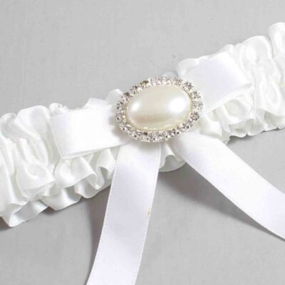 White Satin Wedding Garter / White Wedding Garters / Wedding Garter / Custom Wedding Garter / Bridal Garter / Prom Garter / Linda Joyce Couture / Personalized Garter / Personalized Wedding Garter / Personalized Prom Garter