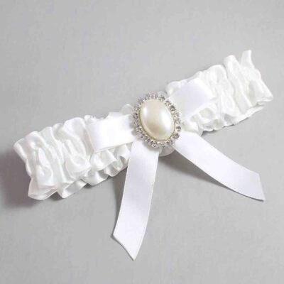 White Satin Wedding Garter / White Wedding Garters / Wedding Garter / Custom Wedding Garter / Bridal Garter / Prom Garter / Linda Joyce Couture / Personalized Garter / Personalized Wedding Garter / Personalized Prom Garter