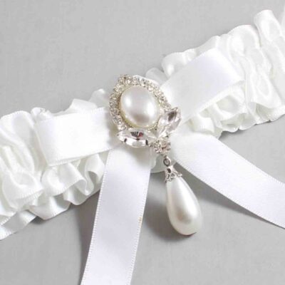 White Satin Wedding Garter / White Wedding Garters / Wedding Garter / Custom Wedding Garter / Bridal Garter / Prom Garter / Linda Joyce Couture / Personalized Garter / Personalized Wedding Garter / Personalized Prom Garter