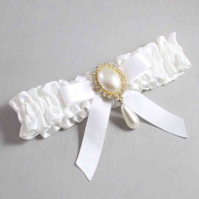 White Satin Wedding Garter / White Wedding Garters / Wedding Garter / Custom Wedding Garter / Bridal Garter / Prom Garter / Linda Joyce Couture / Personalized Garter / Personalized Wedding Garter / Personalized Prom Garter