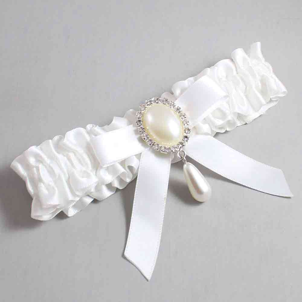 White Satin Wedding Garter / White Wedding Garters / Wedding Garter / Custom Wedding Garter / Bridal Garter / Prom Garter / Linda Joyce Couture / Personalized Garter / Personalized Wedding Garter / Personalized Prom Garter