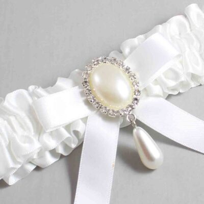 White Satin Wedding Garter / White Wedding Garters / Wedding Garter / Custom Wedding Garter / Bridal Garter / Prom Garter / Linda Joyce Couture / Personalized Garter / Personalized Wedding Garter / Personalized Prom Garter