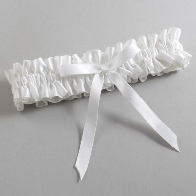 White Satin Wedding Garter / White Wedding Garters / Wedding Garter / Custom Wedding Garter / Bridal Garter / Prom Garter / Linda Joyce Couture / Personalized Garter / Personalized Wedding Garter / Personalized Prom Garter