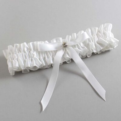 White Satin Wedding Garter / White Wedding Garters / Wedding Garter / Custom Wedding Garter / Bridal Garter / Prom Garter / Linda Joyce Couture / Personalized Garter / Personalized Wedding Garter / Personalized Prom Garter