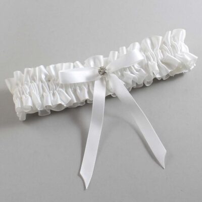 White Satin Wedding Garter / White Wedding Garters / Wedding Garter / Custom Wedding Garter / Bridal Garter / Prom Garter / Linda Joyce Couture / Personalized Garter / Personalized Wedding Garter / Personalized Prom Garter