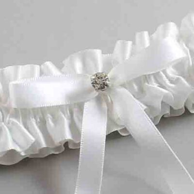 White Satin Wedding Garter / White Wedding Garters / Wedding Garter / Custom Wedding Garter / Bridal Garter / Prom Garter / Linda Joyce Couture / Personalized Garter / Personalized Wedding Garter / Personalized Prom Garter