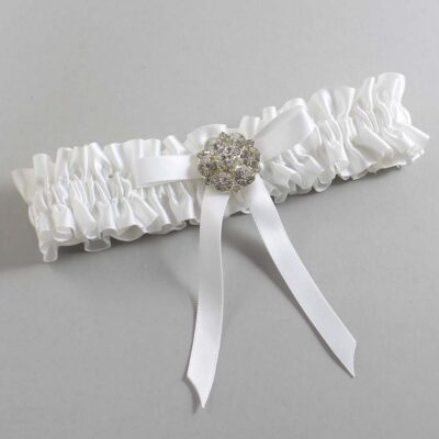 White Satin Wedding Garter / White Wedding Garters / Wedding Garter / Custom Wedding Garter / Bridal Garter / Prom Garter / Linda Joyce Couture / Personalized Garter / Personalized Wedding Garter / Personalized Prom Garter
