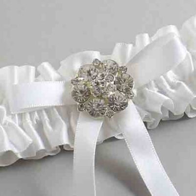 White Satin Wedding Garter / White Wedding Garters / Wedding Garter / Custom Wedding Garter / Bridal Garter / Prom Garter / Linda Joyce Couture / Personalized Garter / Personalized Wedding Garter / Personalized Prom Garter