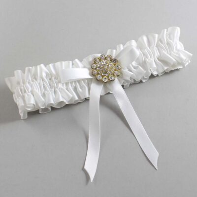 White Satin Wedding Garter / White Wedding Garters / Wedding Garter / Custom Wedding Garter / Bridal Garter / Prom Garter / Linda Joyce Couture / Personalized Garter / Personalized Wedding Garter / Personalized Prom Garter