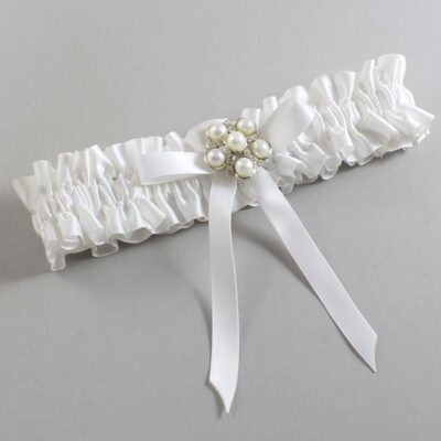 White Satin Wedding Garter / White Wedding Garters / Wedding Garter / Custom Wedding Garter / Bridal Garter / Prom Garter / Linda Joyce Couture / Personalized Garter / Personalized Wedding Garter / Personalized Prom Garter