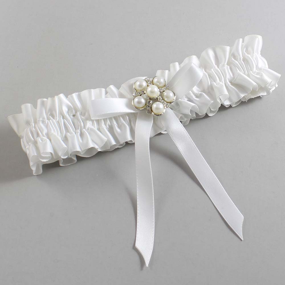 White Satin Wedding Garter / White Wedding Garters / Wedding Garter / Custom Wedding Garter / Bridal Garter / Prom Garter / Linda Joyce Couture / Personalized Garter / Personalized Wedding Garter / Personalized Prom Garter