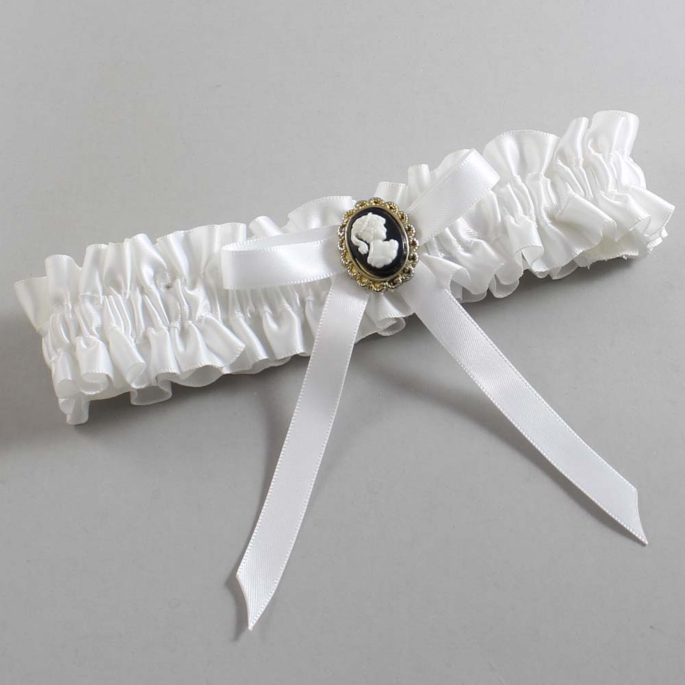White Satin Wedding Garter / White Wedding Garters / Wedding Garter / Custom Wedding Garter / Bridal Garter / Prom Garter / Linda Joyce Couture / Personalized Garter / Personalized Wedding Garter / Personalized Prom Garter