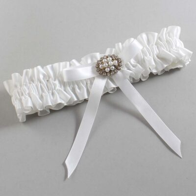 White Satin Wedding Garter / White Wedding Garters / Wedding Garter / Custom Wedding Garter / Bridal Garter / Prom Garter / Linda Joyce Couture / Personalized Garter / Personalized Wedding Garter / Personalized Prom Garter
