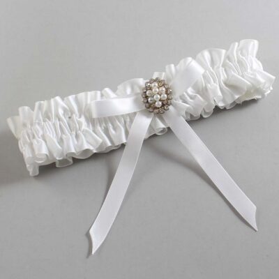 White Satin Wedding Garter / White Wedding Garters / Wedding Garter / Custom Wedding Garter / Bridal Garter / Prom Garter / Linda Joyce Couture / Personalized Garter / Personalized Wedding Garter / Personalized Prom Garter