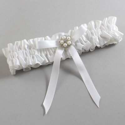 White Satin Wedding Garter / White Wedding Garters / Wedding Garter / Custom Wedding Garter / Bridal Garter / Prom Garter / Linda Joyce Couture / Personalized Garter / Personalized Wedding Garter / Personalized Prom Garter