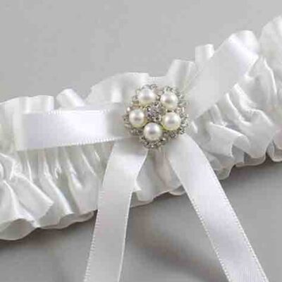 White Satin Wedding Garter / White Wedding Garters / Wedding Garter / Custom Wedding Garter / Bridal Garter / Prom Garter / Linda Joyce Couture / Personalized Garter / Personalized Wedding Garter / Personalized Prom Garter