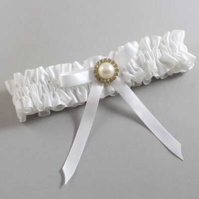 White Satin Wedding Garter / White Wedding Garters / Wedding Garter / Custom Wedding Garter / Bridal Garter / Prom Garter / Linda Joyce Couture / Personalized Garter / Personalized Wedding Garter / Personalized Prom Garter