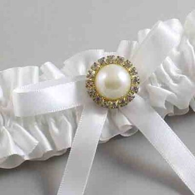 White Satin Wedding Garter / White Wedding Garters / Wedding Garter / Custom Wedding Garter / Bridal Garter / Prom Garter / Linda Joyce Couture / Personalized Garter / Personalized Wedding Garter / Personalized Prom Garter