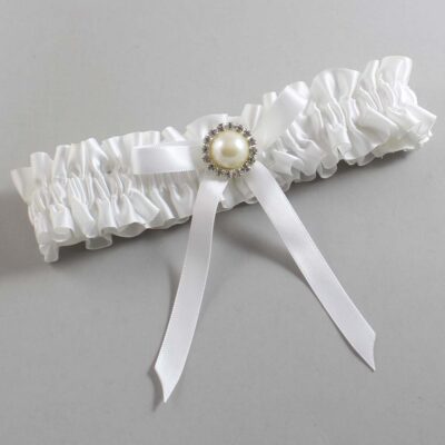 White Satin Wedding Garter / White Wedding Garters / Wedding Garter / Custom Wedding Garter / Bridal Garter / Prom Garter / Linda Joyce Couture / Personalized Garter / Personalized Wedding Garter / Personalized Prom Garter