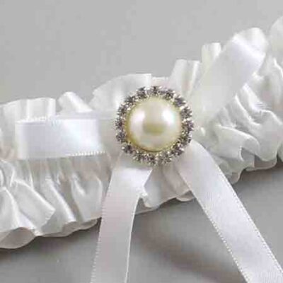 White Satin Wedding Garter / White Wedding Garters / Wedding Garter / Custom Wedding Garter / Bridal Garter / Prom Garter / Linda Joyce Couture / Personalized Garter / Personalized Wedding Garter / Personalized Prom Garter