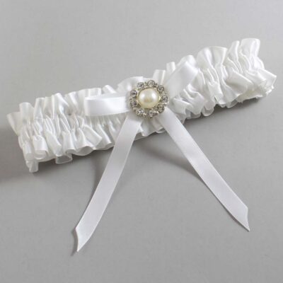 White Satin Wedding Garter / White Wedding Garters / Wedding Garter / Custom Wedding Garter / Bridal Garter / Prom Garter / Linda Joyce Couture / Personalized Garter / Personalized Wedding Garter / Personalized Prom Garter