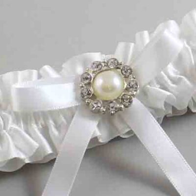 White Satin Wedding Garter / White Wedding Garters / Wedding Garter / Custom Wedding Garter / Bridal Garter / Prom Garter / Linda Joyce Couture / Personalized Garter / Personalized Wedding Garter / Personalized Prom Garter