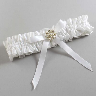 White Satin Wedding Garter / White Wedding Garters / Wedding Garter / Custom Wedding Garter / Bridal Garter / Prom Garter / Linda Joyce Couture / Personalized Garter / Personalized Wedding Garter / Personalized Prom Garter