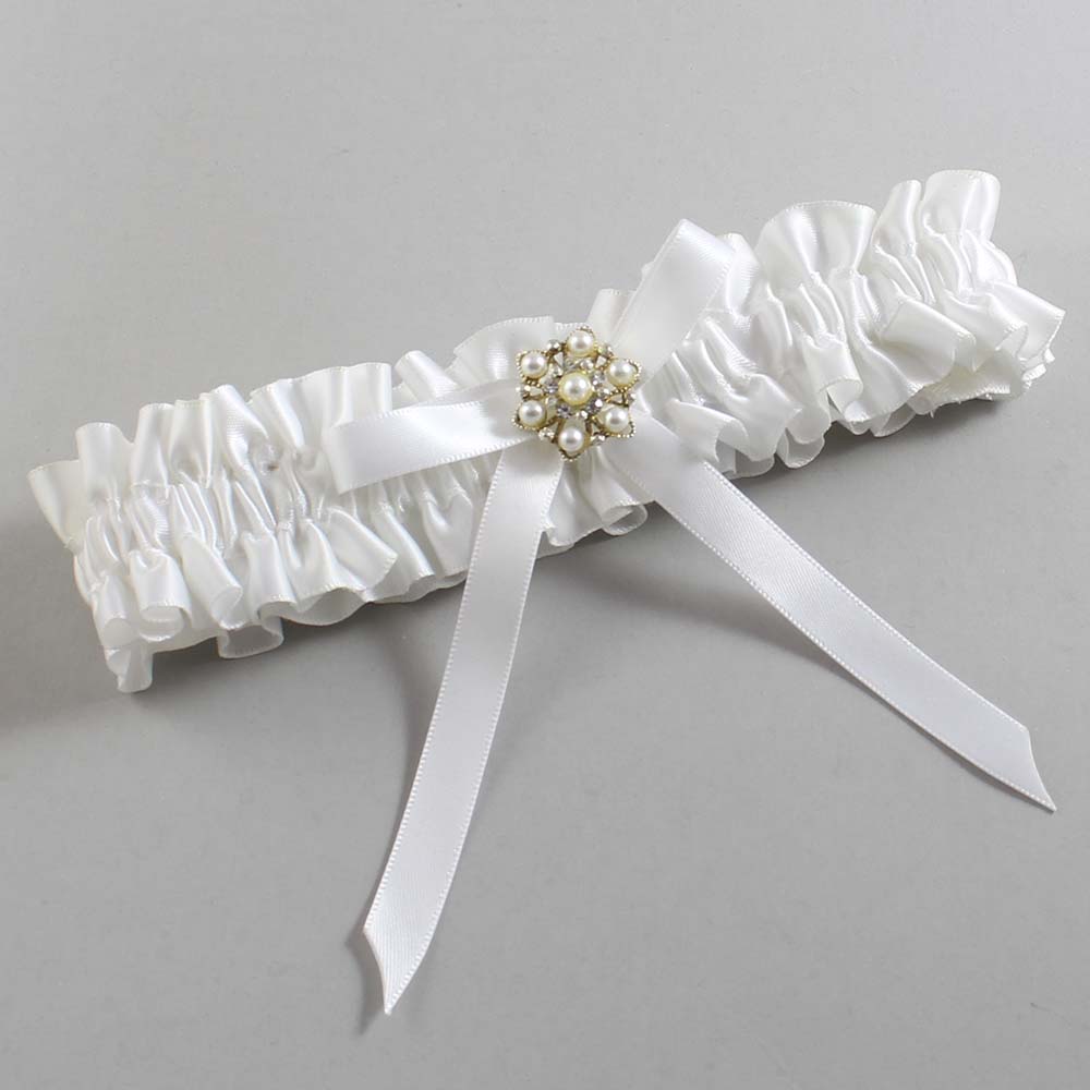 White Satin Wedding Garter / White Wedding Garters / Wedding Garter / Custom Wedding Garter / Bridal Garter / Prom Garter / Linda Joyce Couture / Personalized Garter / Personalized Wedding Garter / Personalized Prom Garter